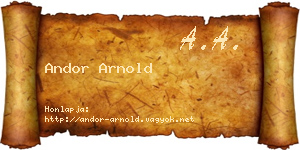 Andor Arnold névjegykártya