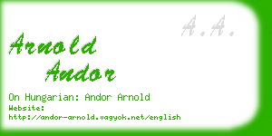 arnold andor business card